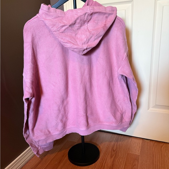 Aerie Women’s "New Love" Corded Dusty Pink Pullover Hoodie - Picture 6 of 6